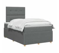 vidaXL Lit boxspring avec Matelas Gris foncé 120 x 190 cm Tissu