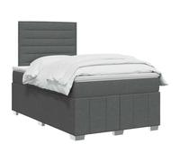vidaXL Lit boxspring avec Matelas Gris foncé 120 x 190 cm Tissu