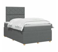 vidaXL Lit boxspring avec Matelas Gris foncé 120 x 190 cm Tissu