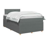 vidaXL Lit boxspring avec Matelas Gris foncé 120 x 190 cm Tissu, Chambre Tendance, lit Box Spring Moderne, tête réglable, Cadre rembourré, Solution Matelas mi-Ferme