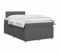 vidaXL Lit boxspring avec Matelas Gris foncé 120 x 190 cm Tissu, Lit de Chambre, Cadre Box Moderne avec tête réglable, Matelas Ferme, mobilier Soutien pour Un Sommeil paisible