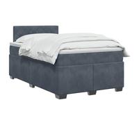 vidaXL Lit boxspring avec Matelas Gris foncé 120 x 190 cm Velours