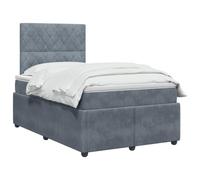 vidaXL Lit boxspring avec Matelas Gris foncé 120 x 190 cm Velours