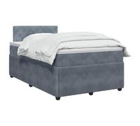 vidaXL Lit boxspring avec Matelas Gris foncé 120 x 190 cm Velours, Lit Moderne, avec tête de lit Ajustable, Velours, Confortable, Meuble Gain de Place stylé pour la Chambre