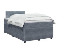 vidaXL Lit boxspring avec Matelas Gris foncé 120 x 190 cm Velours, Lit Moderne, avec tête de lit Ajustable, Velours, Confortable, Meuble Gain de Place stylé pour la Chambre