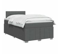 vidaXL Lit boxspring avec Matelas Gris foncé 120 x 200 cm Tissu