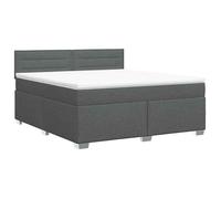 vidaXL Lit boxspring avec matelas Gris foncé 140 x 190 cm Tissu 3450468