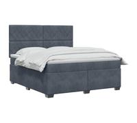 vidaXL Lit boxspring avec Matelas Gris foncé 140 x 190 cm Velours
