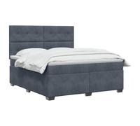 vidaXL Lit boxspring avec Matelas Gris foncé 140 x 190 cm Velours, Chambre, lit Tendance, Velours, tête de lit Ajustable, Matelas Ferme, Sommeil réparateur, idées déco