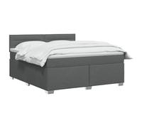 vidaXL Lit boxspring avec Matelas Gris foncé 140 x 200 cm Tissu, Chambre, Lit Box Spring Moderne, Surface de Sommeil, Tête réglable, Cadre Fonctionnel, Soutien Matelas Cozy