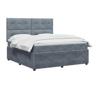 vidaXL Lit boxspring avec Matelas Gris foncé 140 x 200 cm Velours, Chambre Moderne, lit à Ressorts, Matelas réglable, Cadre stylé, Sommeil Confortable à la Maison