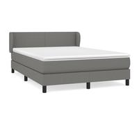 vidaXL Lit boxspring avec matelas gris foncé 140x190 cm Tissu