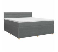 vidaXL Lit boxspring avec matelas Gris foncé 160 x 200 cm Tissu 3451497