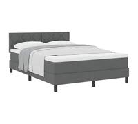 vidaXL Lit boxspring avec Matelas Gris foncé 160 x 200 cm Tissu, Chambre Moderne, Ensemble de lit rectangulaire, Matelas en Mousse Durable, tête de lit réglable, Design Minimaliste.