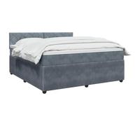 vidaXL Lit boxspring avec Matelas Gris foncé 180 x 200 cm Velours