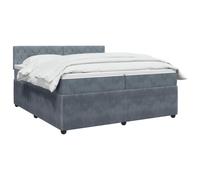 vidaXL Lit boxspring avec Matelas Gris foncé 200 x 200 cm Velours