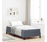 vidaXL Lit boxspring avec matelas Gris foncé 80 x 210 cm Velours