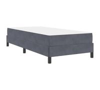 vidaXL Lit boxspring avec matelas Gris foncé 90 x 220 cm Velours