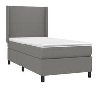 vidaXL Lit boxspring avec matelas gris foncé 90x190 cm Tissu