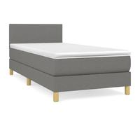 vidaXL Lit boxspring avec matelas gris foncé 90x190 cm Tissu