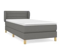 vidaXL Lit boxspring avec matelas gris foncé 90x190 cm Tissu