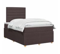 vidaXL Lit boxspring avec Matelas Marron foncé 120 x 190 cm Tissu