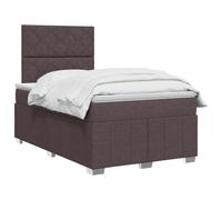 vidaXL Lit boxspring avec Matelas Marron foncé 120 x 190 cm Tissu, Chambre, Lit Moderne, Sommier à Ressorts, Mousse Réglable, Solution Confortable, Matelas Isolant des mouvements