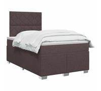 vidaXL Lit boxspring avec Matelas Marron foncé 120 x 190 cm Tissu, Mobilier de Chambre, lit Moderne, sommier, Cadre Ajustable, Confort de Sommeil, Installation intérieure à la Maison