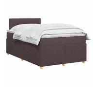 vidaXL Lit boxspring avec Matelas Marron foncé 120 x 200 cm Tissu, Lit de Chambre, Cadre Box Moderne avec tête réglable, Matelas Ferme, mobilier Soutien pour Un Sommeil paisible