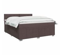 vidaXL Lit boxspring avec Matelas Marron foncé 140 x 200 cm Tissu