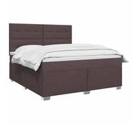 vidaXL Lit boxspring avec Matelas Marron foncé 140 x 200 cm Tissu, Mobilier de Chambre, lit Moderne, sommier, Cadre Ajustable, Confort de Sommeil, Installation intérieure à la Maison