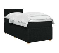 vidaXL Lit boxspring avec Matelas Noir 100 x 200 cm Tissu, Chambre Tendance, lit Box Spring Moderne, tête réglable, Cadre rembourré, Solution Matelas mi-Ferme