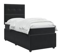 vidaXL Lit boxspring avec Matelas Noir 100 x 200 cm Velours, Chambre Moderne, lit à Ressorts, Matelas réglable, Cadre stylé, Sommeil Confortable à la Maison