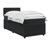 vidaXL Lit boxspring avec Matelas Noir 100 x 200 cm Velours, Lit Moderne, avec tête de lit Ajustable, Velours, Confortable, Meuble Gain de Place stylé pour la Chambre