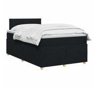 vidaXL Lit boxspring avec Matelas Noir 120 x 190 cm Tissu, Lit de Chambre, Cadre Box Moderne avec tête réglable, Matelas Ferme, mobilier Soutien pour Un Sommeil paisible