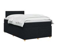 vidaXL Lit boxspring avec Matelas Noir 120 x 190 cm Tissu, Lit de Chambre, Cadre Box Moderne avec tête réglable, Matelas Ferme, mobilier Soutien pour Un Sommeil paisible