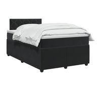 vidaXL Lit boxspring avec Matelas Noir 120 x 190 cm Velours, Lit Moderne, avec tête de lit Ajustable, Velours, Confortable, Meuble Gain de Place stylé pour la Chambre