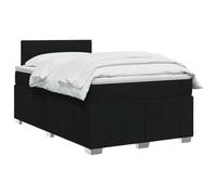 vidaXL Lit boxspring avec Matelas Noir 120 x 200 cm Tissu, Boxspring Moderne, tête de lit réglable, Matelas Ferme, Sommeil Confortable, Meuble déco stylé