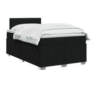 vidaXL Lit boxspring avec Matelas Noir 120 x 200 cm Tissu, Boxspring Moderne, tête de lit réglable, Matelas Ferme, Sommeil Confortable, Meuble déco stylé