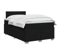 vidaXL Lit boxspring avec Matelas Noir 120 x 200 cm Tissu, Boxspring Moderne, tête de lit réglable, Matelas Ferme, Sommeil Confortable, Meuble déco stylé