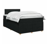 vidaXL Lit boxspring avec Matelas Noir 120 x 200 cm Tissu, Chambre Tendance, lit Box Spring Moderne, tête réglable, Cadre rembourré, Solution Matelas mi-Ferme
