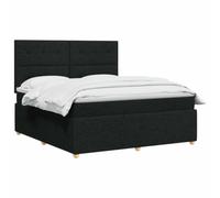 vidaXL Lit boxspring avec Matelas Noir 140 x 190 cm Tissu