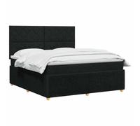 vidaXL Lit boxspring avec Matelas Noir 140 x 190 cm Tissu