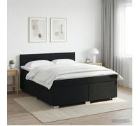vidaXL Lit boxspring avec Matelas Noir 140 x 190 cm Tissu, Chambre, Lit Box Spring Moderne, Surface de Sommeil, Tête réglable, Cadre Fonctionnel, Soutien Matelas Cozy