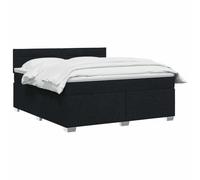 vidaXL Lit boxspring avec Matelas Noir 140 x 190 cm Tissu, Chambre, Lit Box Spring Moderne, Surface de Sommeil, Tête réglable, Cadre Fonctionnel, Soutien Matelas Cozy