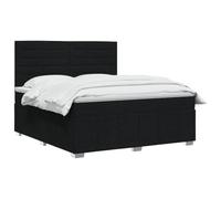 vidaXL Lit boxspring avec Matelas Noir 140 x 200 cm Tissu