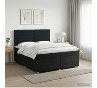 vidaXL Lit boxspring avec matelas Noir 140 x 200 cm Tissu 3453895