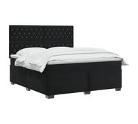 vidaXL Lit boxspring avec Matelas Noir 140 x 200 cm Velours