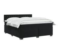 vidaXL Lit boxspring avec Matelas Noir 140 x 200 cm Velours