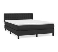 vidaXL Lit boxspring avec matelas noir 140x190 cm similicuir